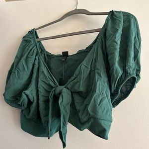 Target cropped puff sleeve top XL